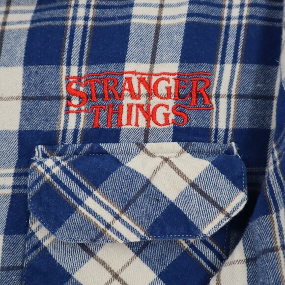 Stranger Things Netflix Mens L Blue Grunge Alt Staple Casual Contemporary 80's - Picture 10 of 13